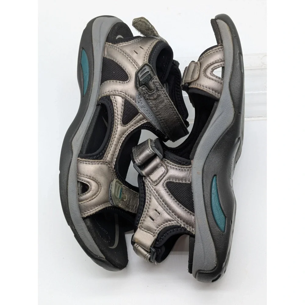 ABEO BioSystem Huntington Sandals Pewter Leather Comfort Women's 8N Narrow
